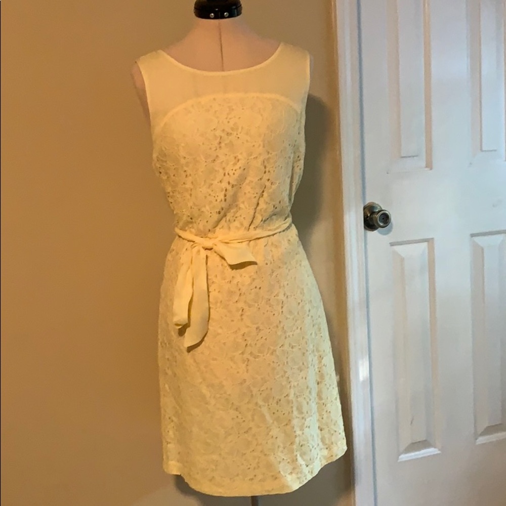 The Limited Pale Yellow lace dress